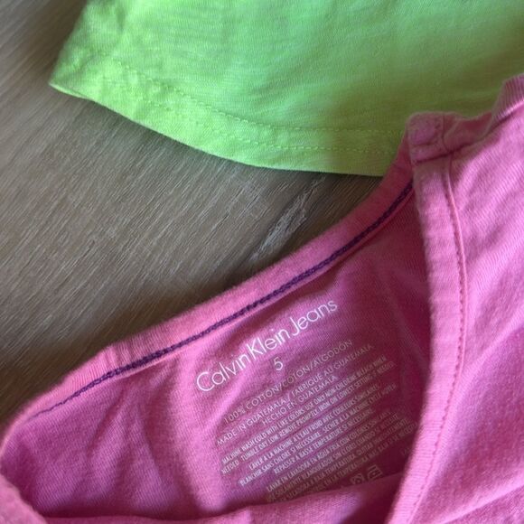 Calvin Klein Pink Two Tone Fringe Top & Neon Strappy Tank Size 5 - Picture 7 of 7